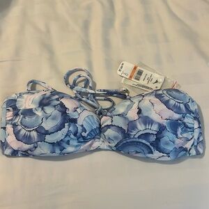 Tommy Bahama Island Cays Abalone Shell Bandeau Strapless Bikini Top Size small